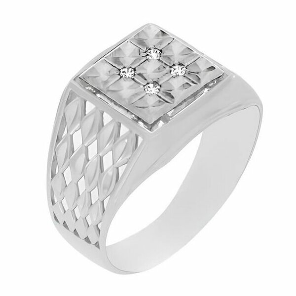 Серебряная печатка с&nbsp;фианитом