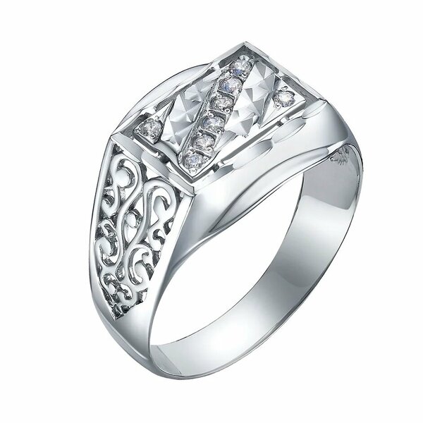 Серебряная печатка с&nbsp;фианитом