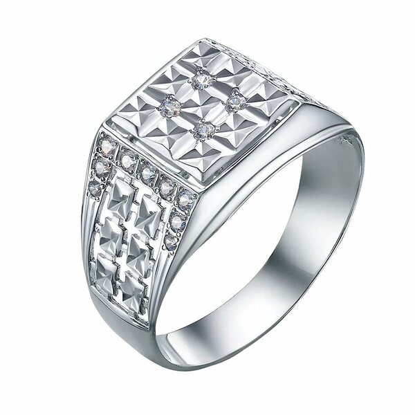 Серебряная печатка с&nbsp;фианитом