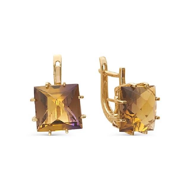 Золотые серьги с&nbsp;аметрином