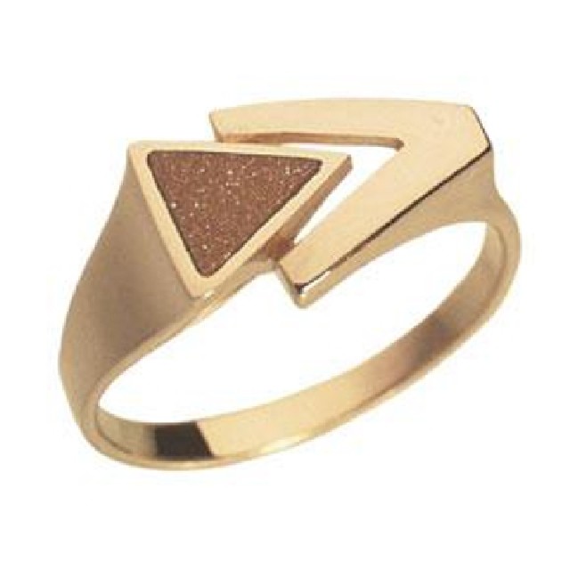 Золотое кольцо с авантюрином