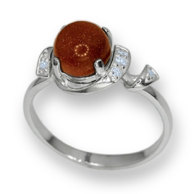 Серебряное кольцо с авантюрином