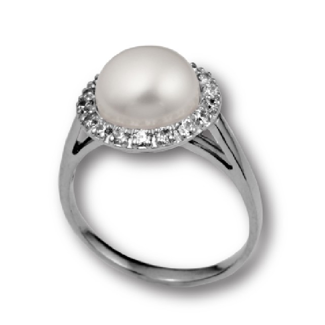 Серебряное кольцо с жемчугом