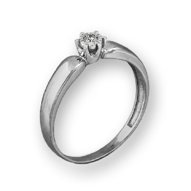 Серебряное кольцо с бриллиантом