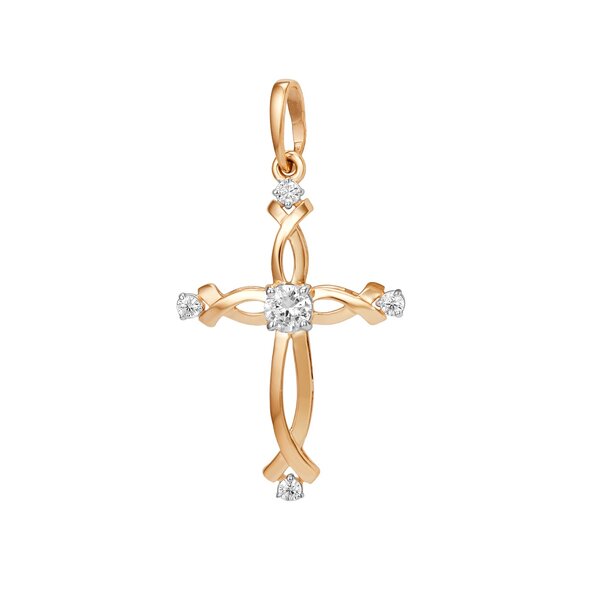 Золотой крест с&nbsp;фианитом