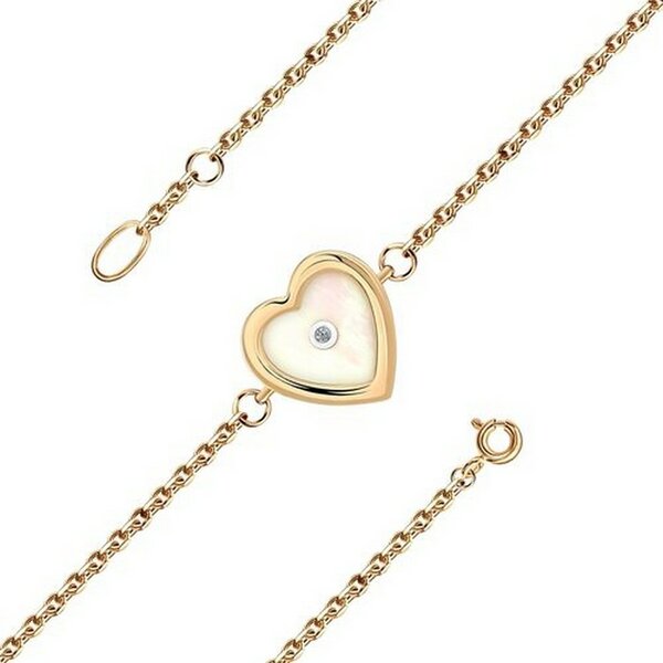 Золотой браслет с&nbsp;бриллиантом и&nbsp;перламутром