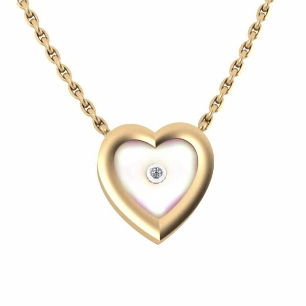 Золотое колье с&nbsp;перламутром и&nbsp;бриллиантом