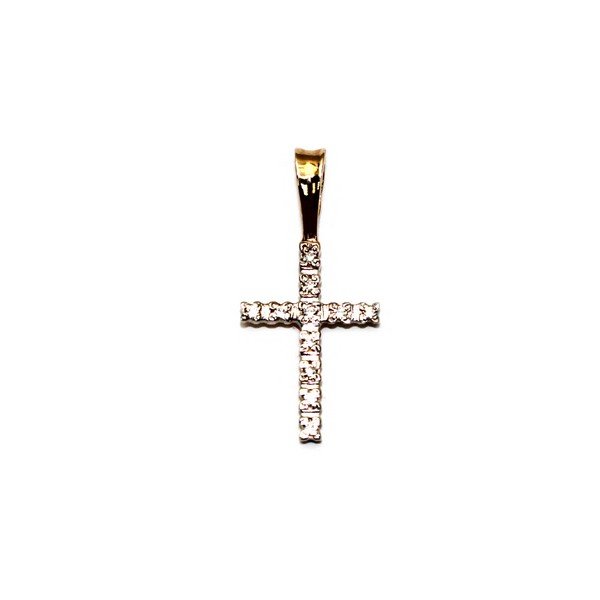 Золотой крест с фианитом