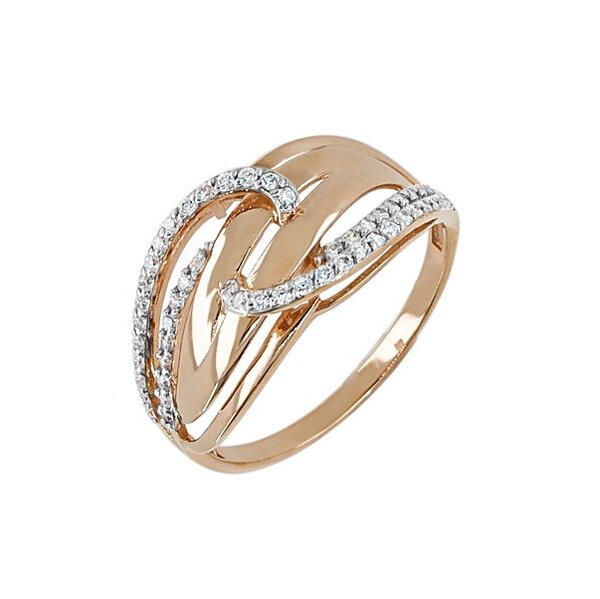 Золотое кольцо с фианитом