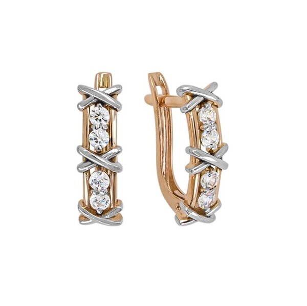 Золотые серьги с фианитом