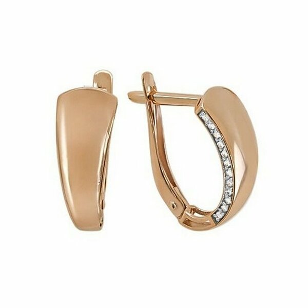 Золотые серьги с фианитом