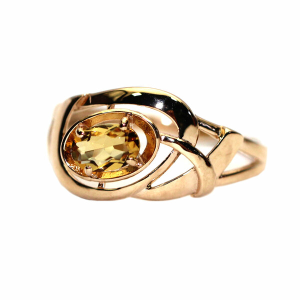Золотое кольцо с цитрином