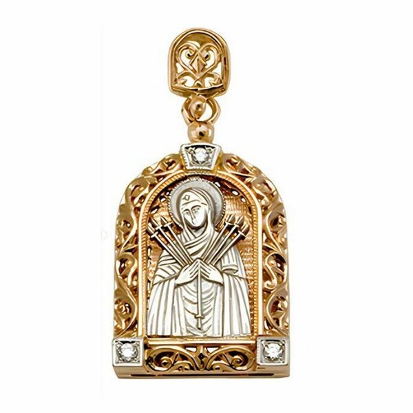 Золотая икона с фианитом