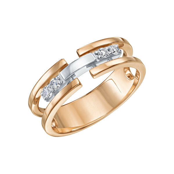 Золотое обручальное кольцо с&nbsp;бриллиантом