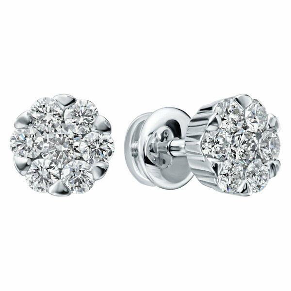 Золотые серьги-пусеты с&nbsp;бриллиантом