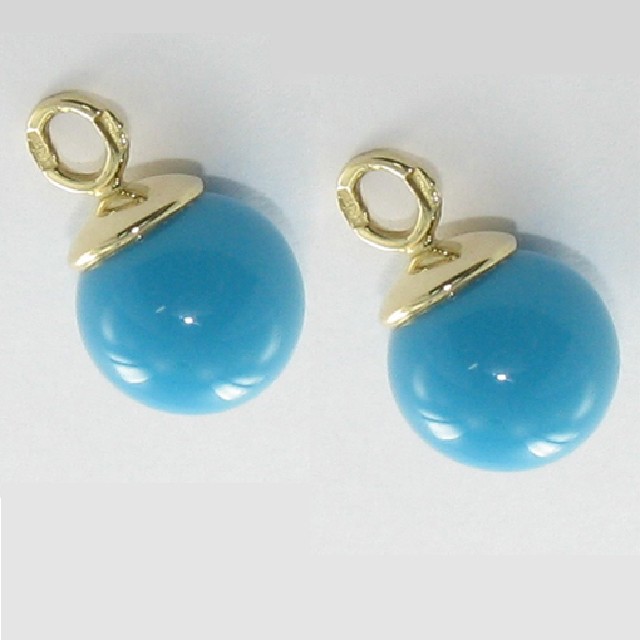 Золотые серьги с&nbsp;бирюзой