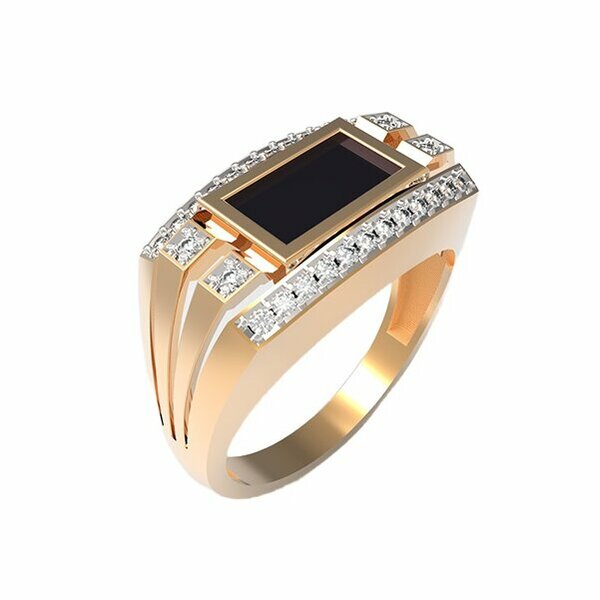 Золотая печатка с&nbsp;ониксом