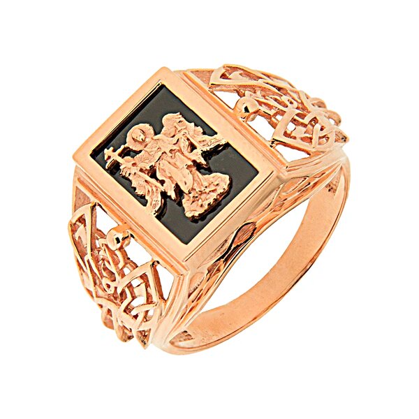 Золотая печатка с&nbsp;ониксом