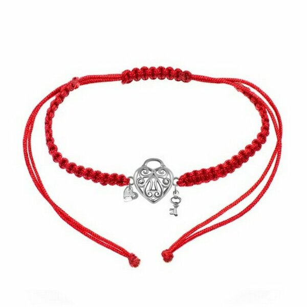 Серебряный браслет с текстилем