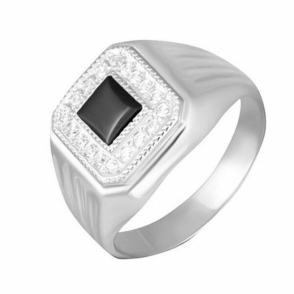 Серебряная печатка с&nbsp;фианитом