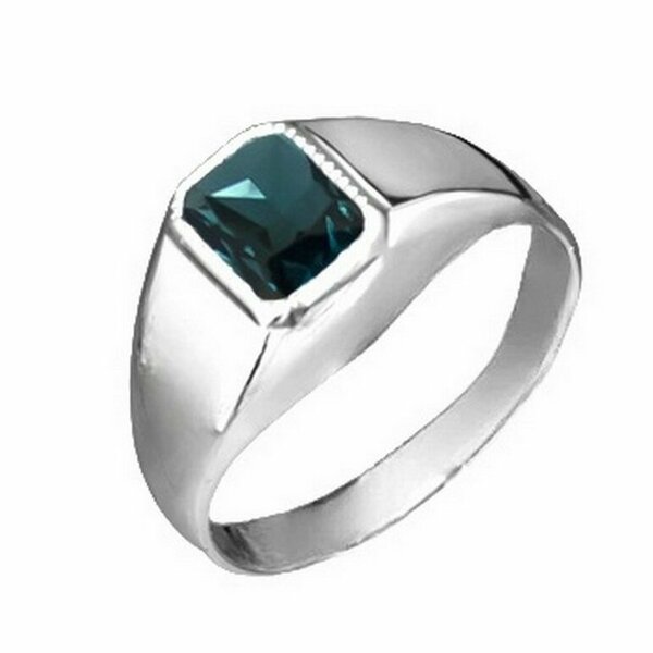 Серебряная печатка с&nbsp;топазом лондон выращенным