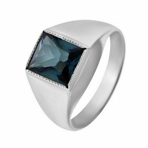 Серебряная печатка с&nbsp;топазом лондон выращенным