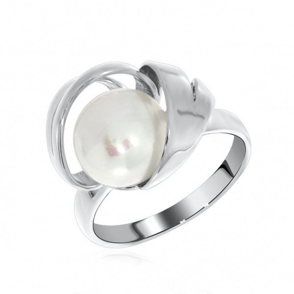 Серебряное кольцо с жемчугом пресноводным