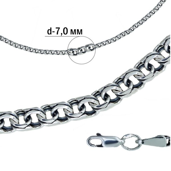 Серебряная цепь без вставок