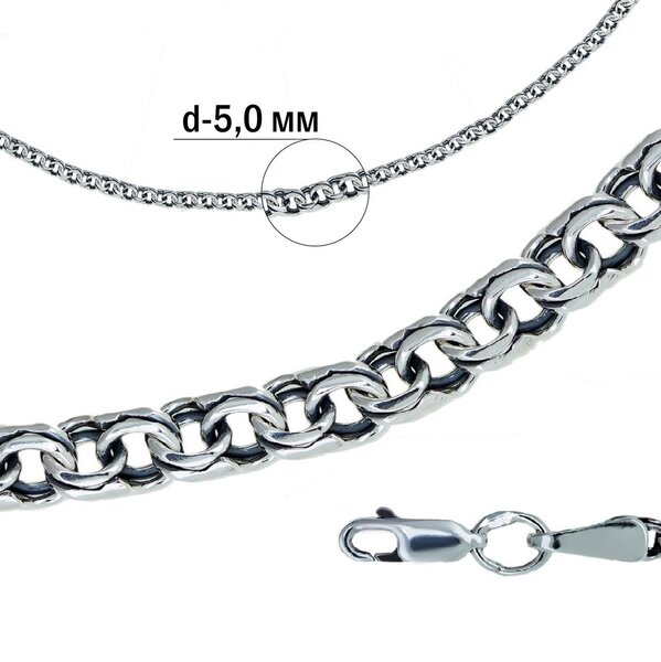 Серебряная цепь без вставок