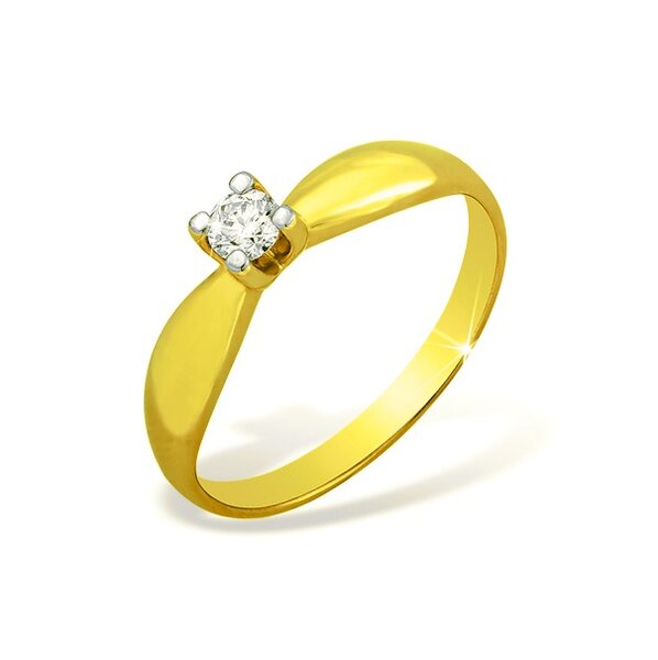 Золотое кольцо помолвочное с&nbsp;бриллиантом