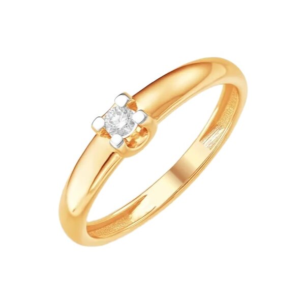Золотое кольцо помолвочное с&nbsp;бриллиантом