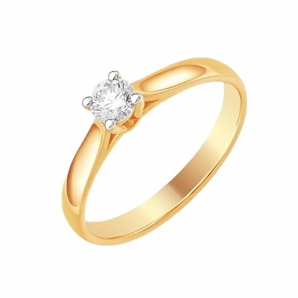 Золотое кольцо помолвочное с&nbsp;бриллиантом