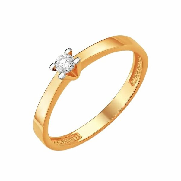 Золотое кольцо помолвочное с&nbsp;бриллиантом