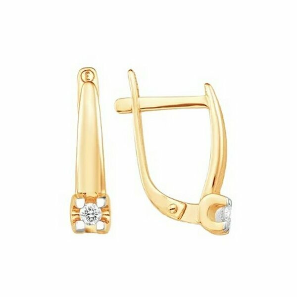 Золотые серьги с&nbsp;бриллиантом