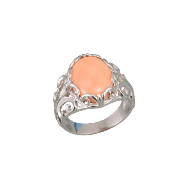 Серебряное кольцо с кораллом