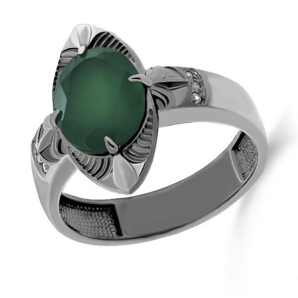 Серебряное кольцо с агатом