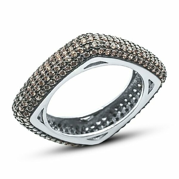 Серебряное кольцо с цирконом и фианитом