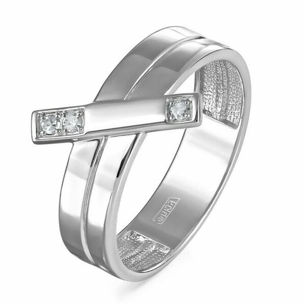 Серебряное кольцо с бриллиантом