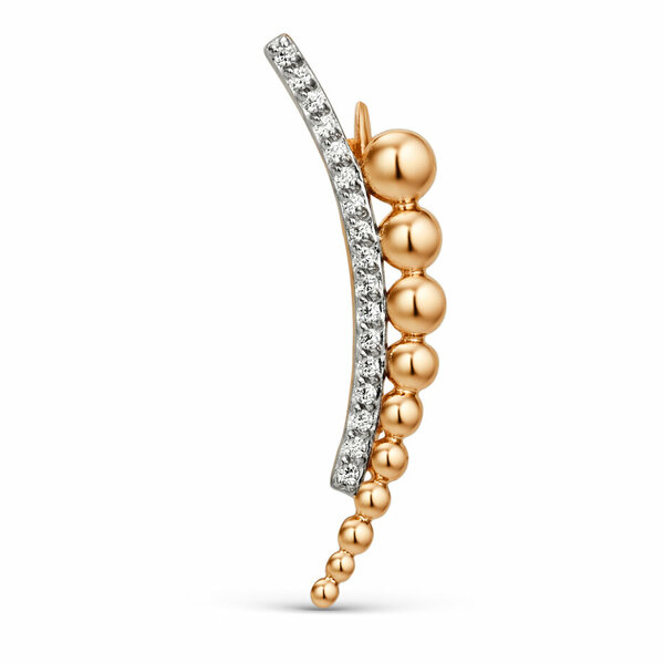 Золотая брошь с&nbsp;фианитом