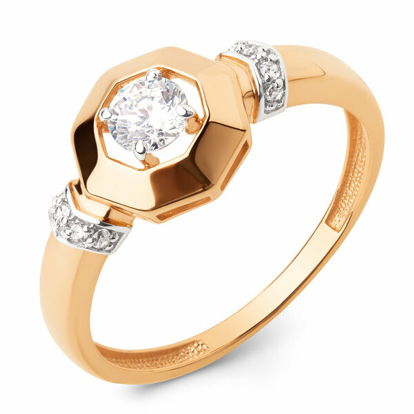 Золотое кольцо с фианитом