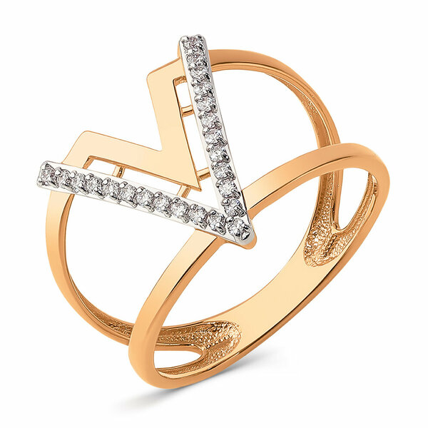 Золотое кольцо с фианитом