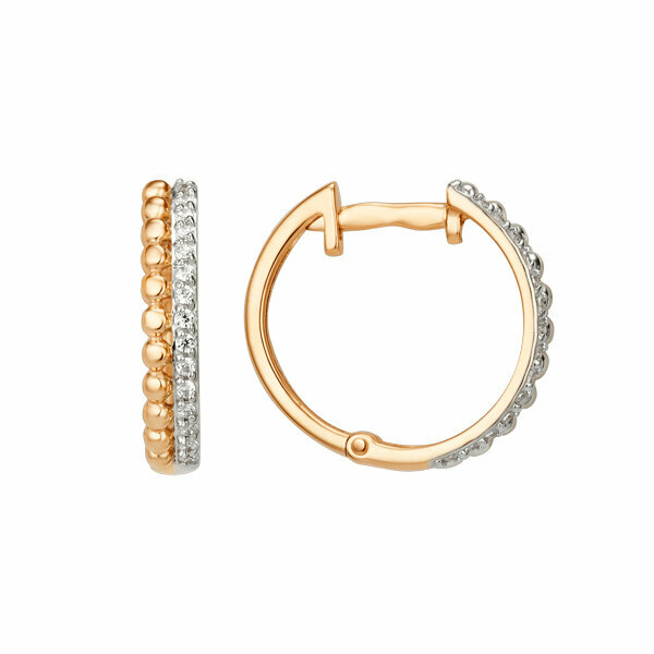 Золотые серьги с&nbsp;фианитом