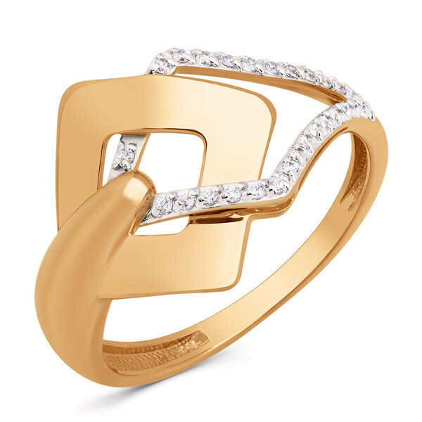 Золотое кольцо с фианитом