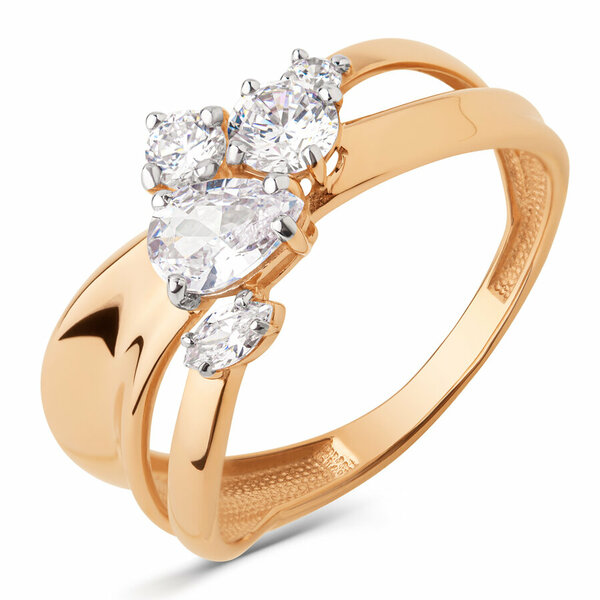 Золотое кольцо с фианитом