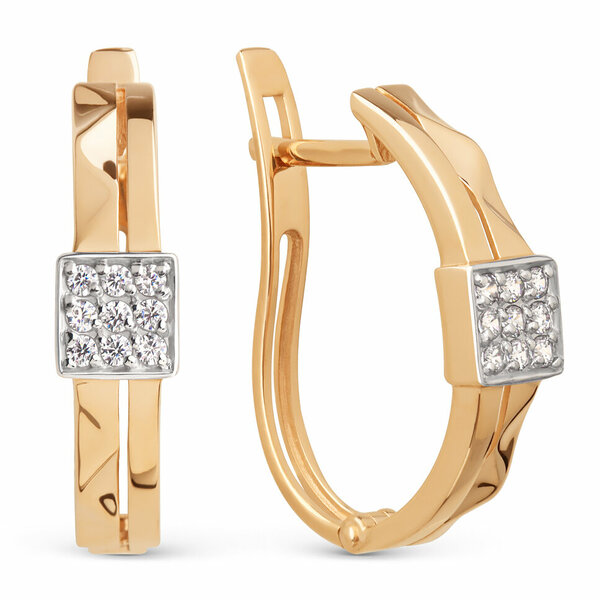 Золотые серьги с&nbsp;фианитом