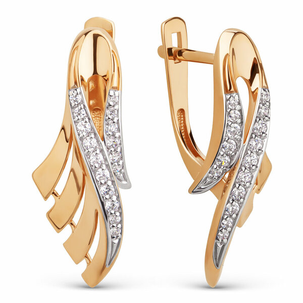 Золотые серьги с фианитом