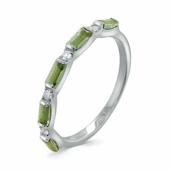 Золотое кольцо с бриллиантом и сапфиром