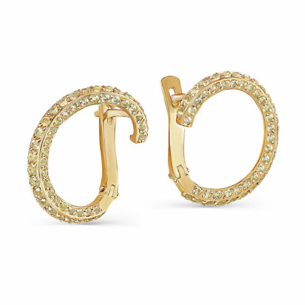 Золотые серьги с сапфиром