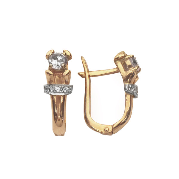 Золотые серьги с&nbsp;фианитом