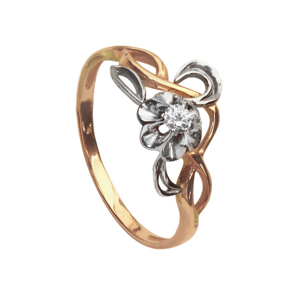 Золотое кольцо с&nbsp;фианитом